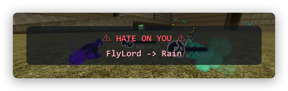 Aggro HUD, showing that the boss is targeting you